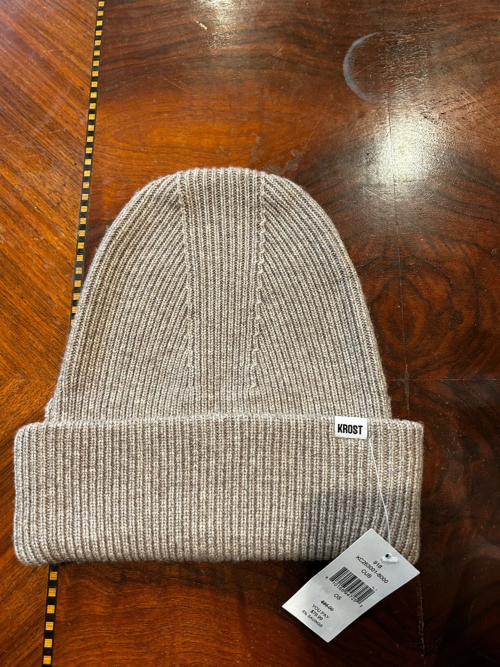 KROST Taupe Speckle Wool Beanie NWT Men’s OS